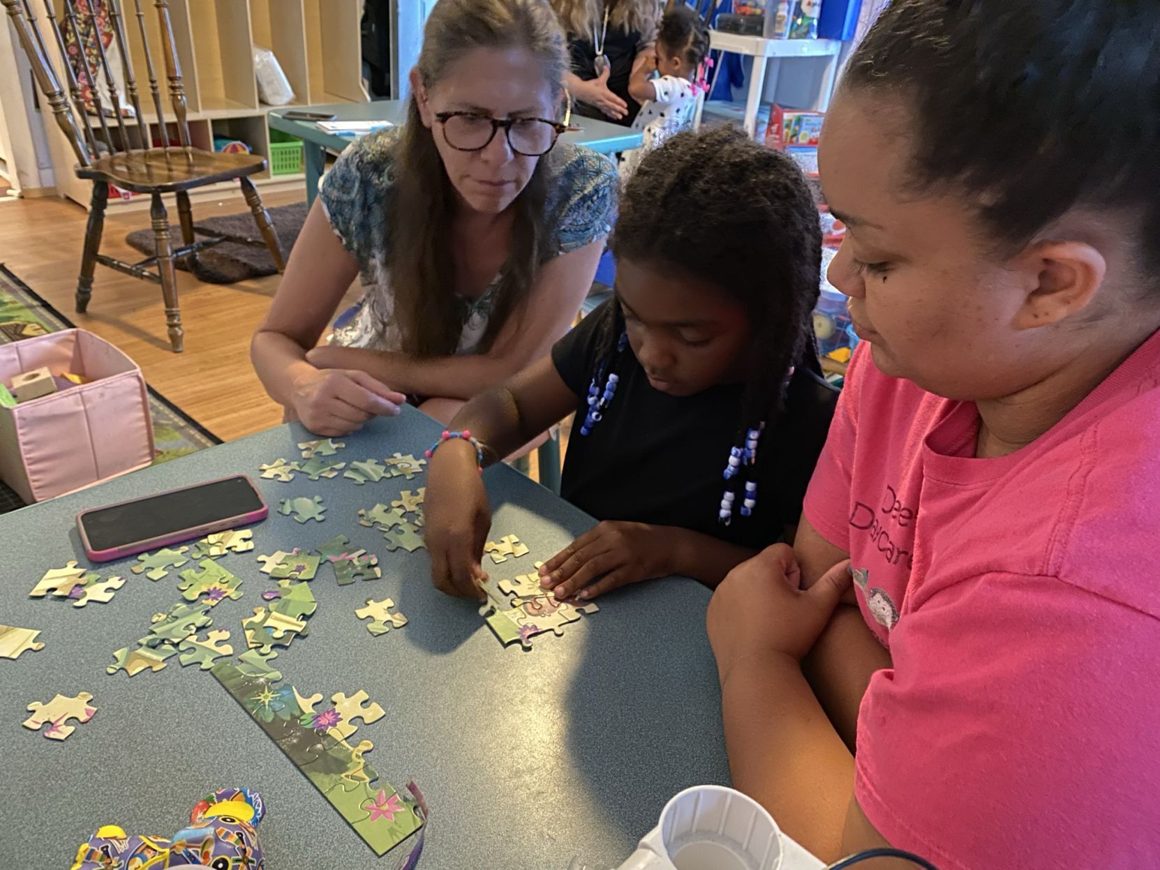 Working on a puzzle